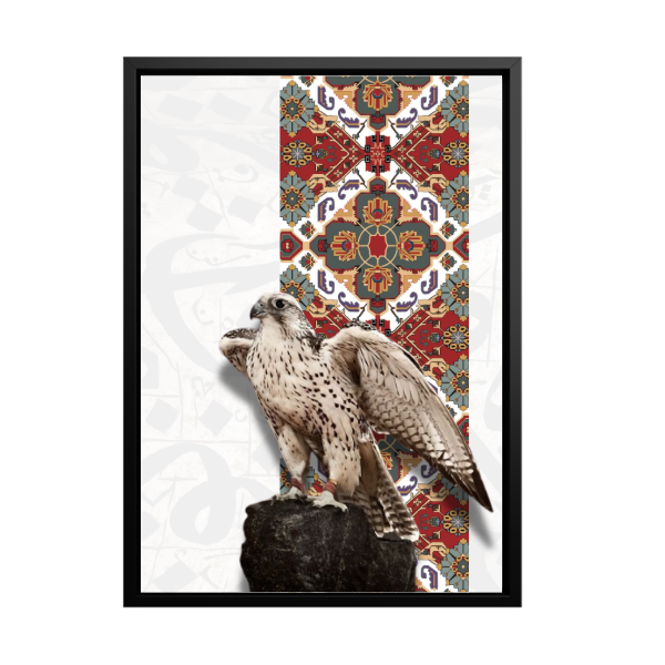 لوحة صقر عربي - إيطار اسود