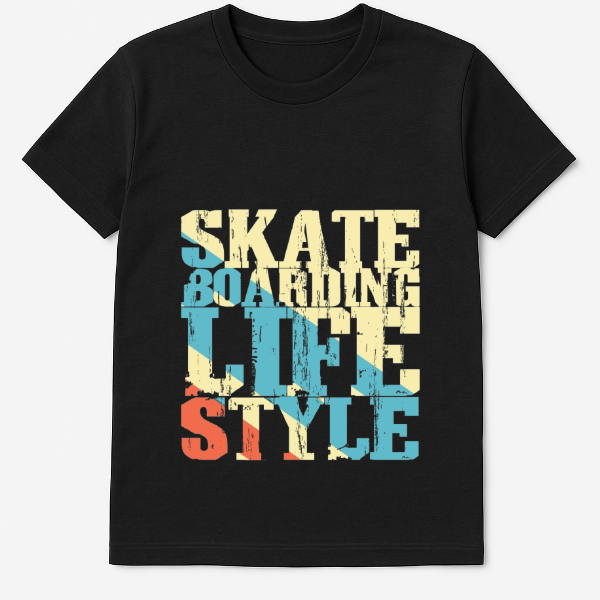 Round-Neck cotton T-shirt - تي شيرت قطني برقبة دائ...